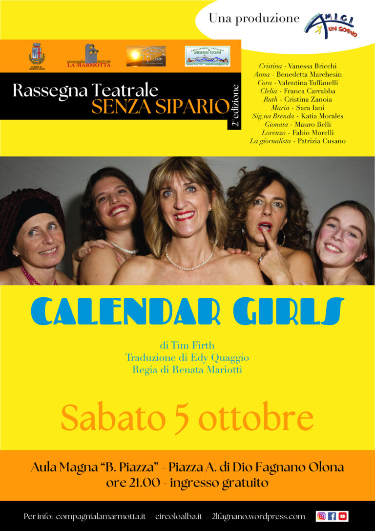 Commedia “Calendar Girls” per la Rassegna “Senza Sipario”