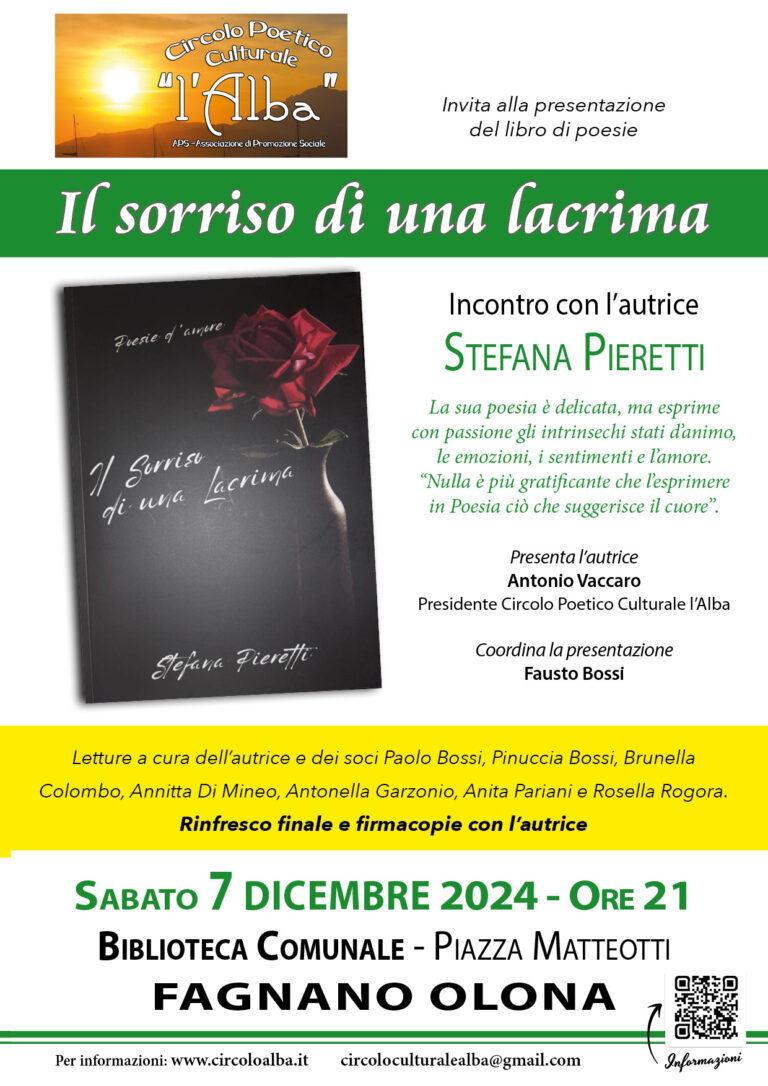 “Il sorriso di una lacrima“ il 7/12/2024